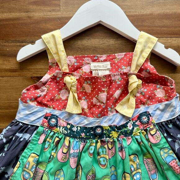 Matilda Jane Hello Lovely! Gelato Knot Sleeveless Dress Floral Red Blue Green 4 - Picture 4 of 6